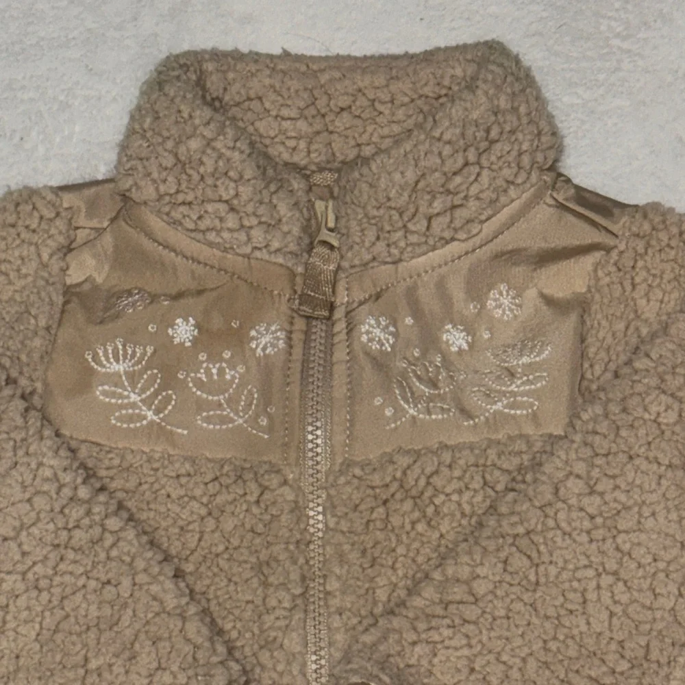 Carters Cozy Taupe Sherpa Baby One-Piece Romper - Picture 5 of 10